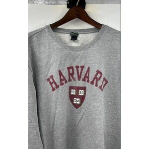 Ivy Sport Harvard Pullover Sweatshirt Unisex Large Gray College Logo